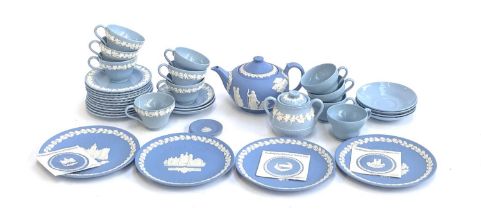A mixed lot of Wedgwood Jasperware, Etruria, and other ceramics, including four Wedgwood Christmas