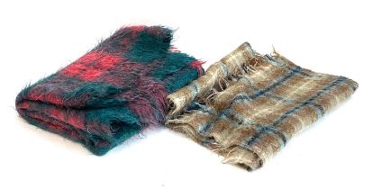 Two mohair blankets, one with label for Forsyth of Edinburgh, 122x160cm, the other 120x100cm