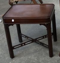 A mahogany occasional table, secret drawer, in George III style, 52x43x55cmH; together with an