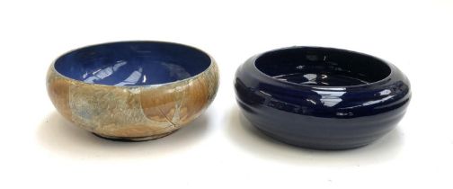 Two Doulton stoneware fruitbowls, 25cm and 25.5cm diameter