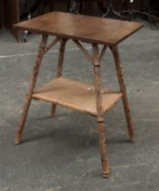 A bamboo occasional table with later top, 50x36x64cmH