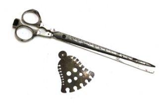 A pair of early 20th century German Efka haberdashery scissors, 24.5cm long; together with a