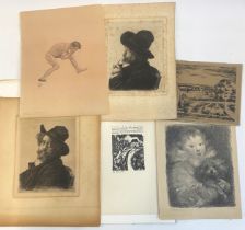 A quantity of engravings, to include a self portrait of Marcellin Desboutin 'self portrait'