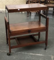 A two tier hostess trolley on large casters, 77cmW