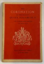 The coronation of her Majesty Queen Elizabeth II order of service
