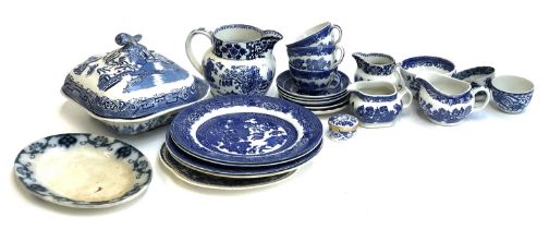 A quantity of blue and white china to include Adderley, Falcon etc