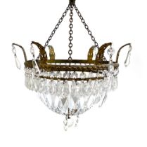 A glass drop chandelier, 31cmD