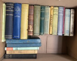 CRICKET BOOKS: a box of vintage volumes (c. 20) to include: Lord HAWKE, 'Recollections and