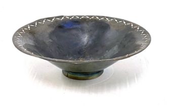 A 20th century Japanese sterling silver circular bowl, marked Sterling, Asahi Shoten, with pierced