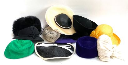 A quantity of vintage ladies hats, to include Panda retailed by Fenwick, Debenhams, Edna Wallace