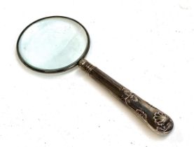 A silver handled magnifying glass, 16cmL