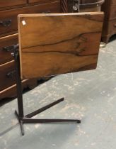 An mid century Paragon adjustable reading table, with metal base