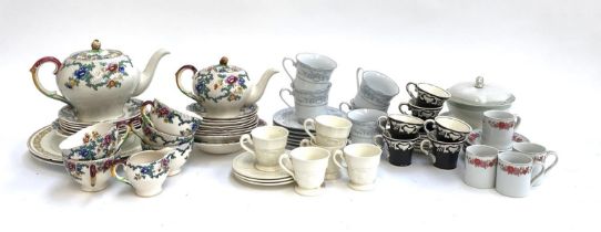 A mixed lot of teawares to include Royal Cauldon Victoria, Malborough Crescent George Jones & Sons