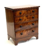 A 19th century mahogany apprentice piece/specimen chest of four drawers, 30.5x18.5x36cmH