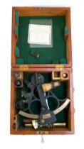 An H. Hughes & Son. Ltd London sextant, cased with accessories