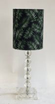 A modern lucite lamp with fern shade, 58cmH