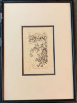 Ann D'arcy Hughes, engraving on paper, 'Ancient Play', signed and numbered in pencil 5/30, 13.5x8.