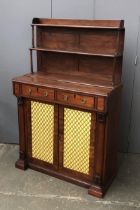 A 19th century mahogany chiffonier, the superstructure with two shelves, the base with two