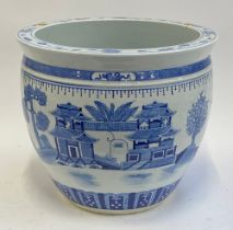 Interior design interest: A large Chinese blue and white planter, 41x35cm