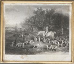 Wagstaff after R.B Davis, 'John Musters Esq. and his hounds', published 1847, mezzotint, the plate