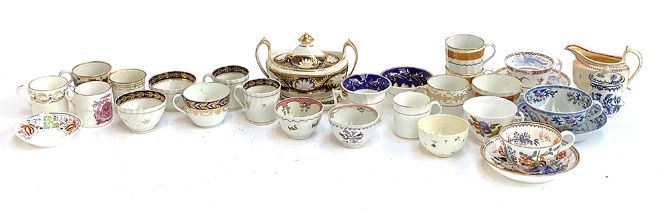 A mixed lot of ceramics to include 18th century and later teawares, to include Minton, Spode, hand
