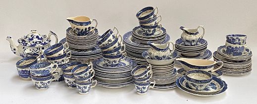 A quantity of blue and white ceramics to include Booths 'Real Old Willow'; Woods Willow;
