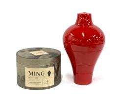 Interior design interest: An ibride Ming 'Chinese Red' Faux-Semblants collection stacking melamine