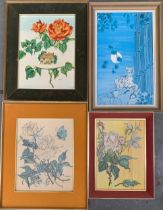 Four prints by Fleur Cowles, the largest 49.5x29.5cm