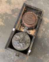 A Victorian Burn & Baillie patentees sanitary engineers Edinburgh sewage pump, 51cmW