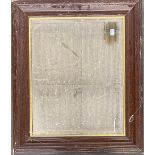 A painted rectangular wall mirror with bevelled glass, 65x55cm