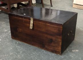 A stained ply storage box, 76x45x38cmH