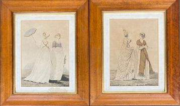 After Nicolaus Heideloff, a pair of early 19th century fashion prints, each 23x17cm, bears Rowley