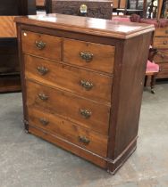 A mahogany chest of two short over three long drawers, 97x96x105cmH