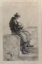 After Francois N A Feyen-Perrin, 'A Sailor's Infancy', 19th century engraving, 21.5x13.5cm