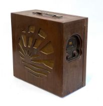 A 1930s Pyre Sunburst valve Radio (battery operated, battery missing)
