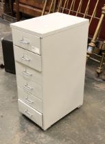 A six drawer metal filing cabinet, 28x41x69