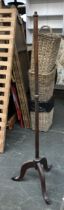 A standard lamp base, painted metal pole, 153cmH