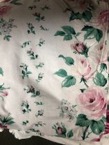 A large pair of Laura Ashley curtains, lined and interlined, made by the Laura Ashley design team,