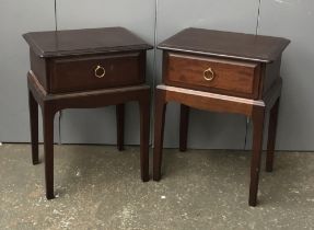 A pair of Stag mid century bedside tables, 44x34x57cmH