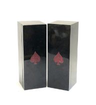 Two Armand de Brignac Ace of Spades limited edition 75cl champagne cases, black lacquered