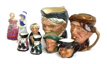 A quantity of Toby jugs to include Doulton 'Granny', 16cmH; 'Arry'; Auld Mac' Bill Sykes etc