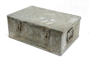 A galvanised ammunition box, 52cmW