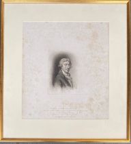 Thomas Gainsborough RA, drawn by J. Jackson and engraved by H Meyer, the plate 38x33cm within the