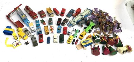 A quantity of die cast vehicles to include corgi, matchbox, etc, together with a quantity of plastic