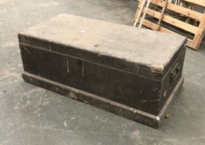 A 19th century storage trunk containing a large quantity of vintage hand tools, to include planes,