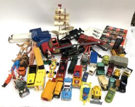 A quantity of die cast and other vehicles to include Dinky, Corgi, Tonka, Matchbox, Lone Star,