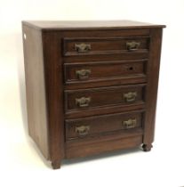 A mahogany apprentice piece specimen chest with four moulded drawers, 44x28x48cmH