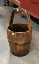 A coopered rice bucket, approx. 65cmH