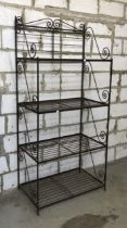 A set of wrought iron shelves, 89x53x198cmH