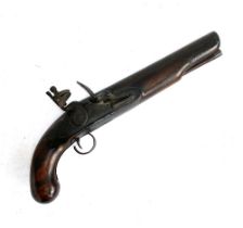 An 18th century flintlock pistol, the lockplate stamped GR, action not working